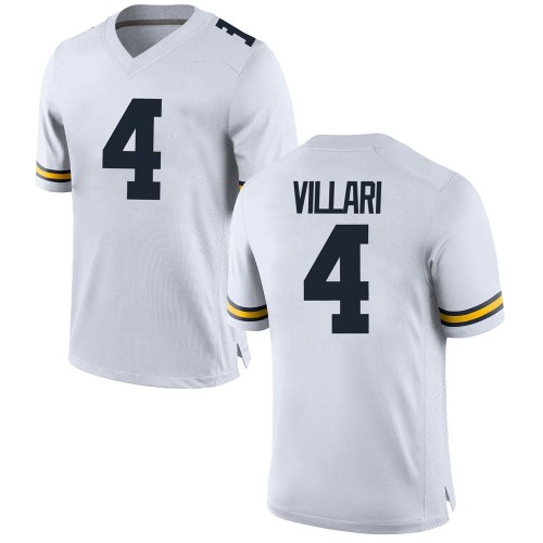 Dan Villari Michigan Wolverines Men's NCAA #4 White Game Brand Jordan College Stitched Football Jersey VAU7854BF